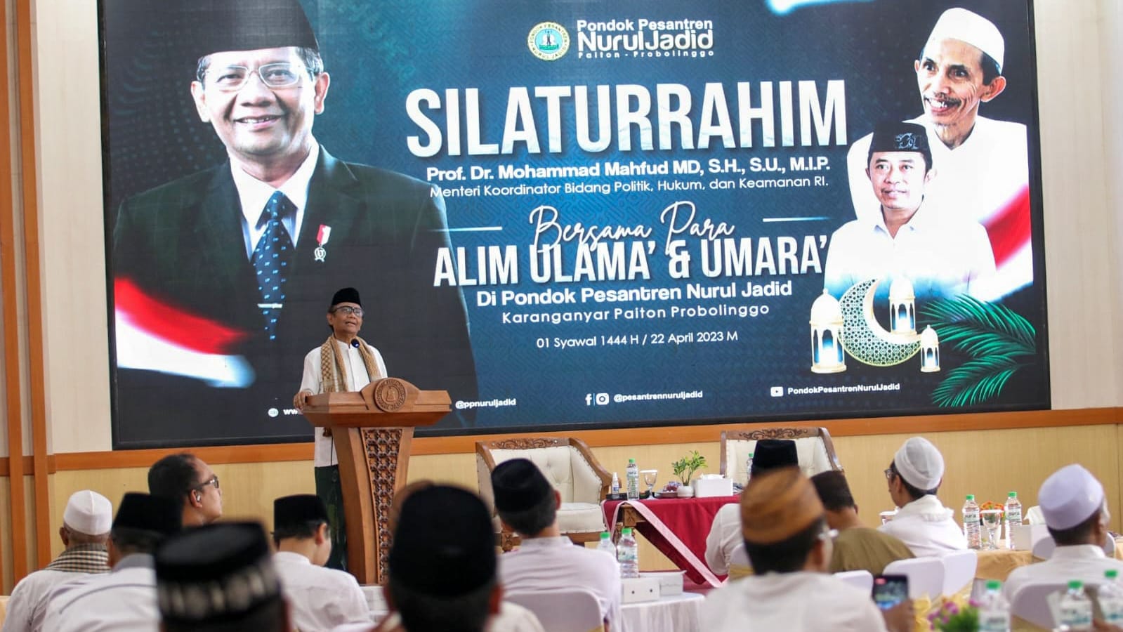 Di Depan Pengasuh Pesantren Jawa Timur, Mahfud MD Minta Ulama Ikut Amankan Pemilu 2024
