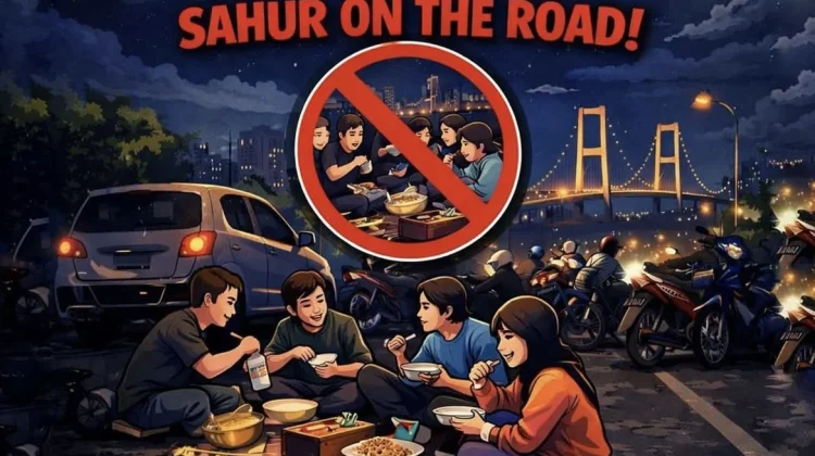 Demi Ketertiban, Satlantas Polrestabes Surabaya Larang Sahur On The Road