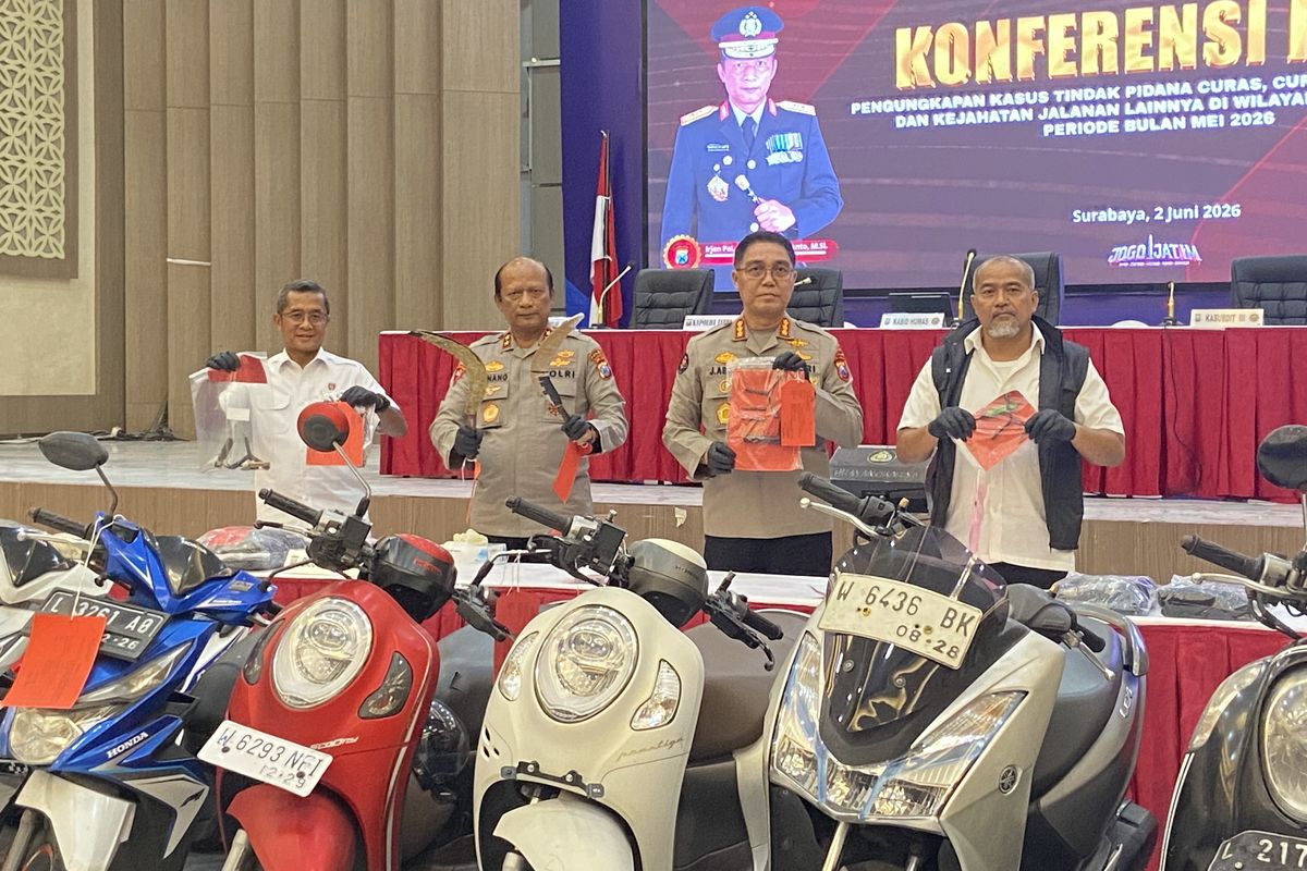Polda Jatim Sebut Kasus Pencurian Motor Terbanyak di Malang dan Surabaya