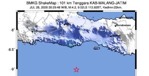 Gempa 4,2 M Guncang Malang Terasa hingga Blitar dan Jember
