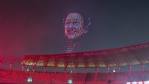 Megah! Atraksi 1.000 Drone di GBT Pukau Megawati dan Penonton